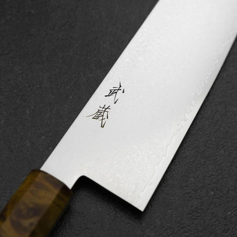 Gyuto VG-10 Damascus Yellow-Brown Birch Handle 240mm-[Musashi]-[Japanese-Kitchen-Knives]
