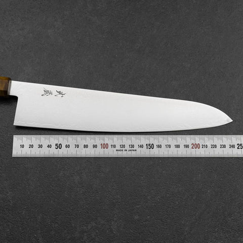 Gyuto VG-10 Damascus Yellow-Brown Birch Handle 240mm-[Musashi]-[Japanese-Kitchen-Knives]