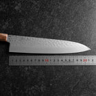 Gyuto VG-10 Mirror Tsuchime Damascus Dark Pink Buffalo Maple Handle 210mm-[Musashi]-[Japanese-Kitchen-Knives]