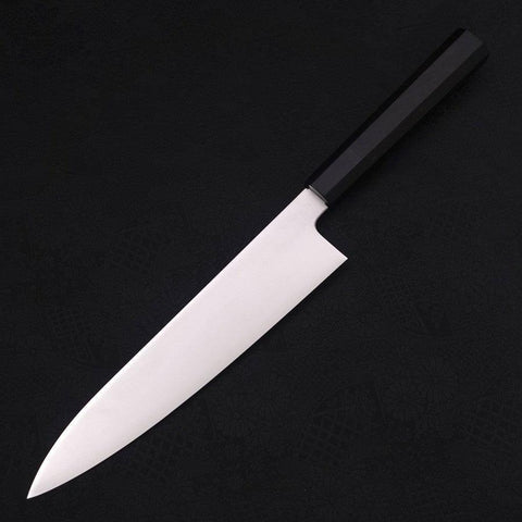 Gyuto VG-10 Polished Double Buffalo Ebony Handle 240mm-[Musashi]-[Japanese-Kitchen-Knives]