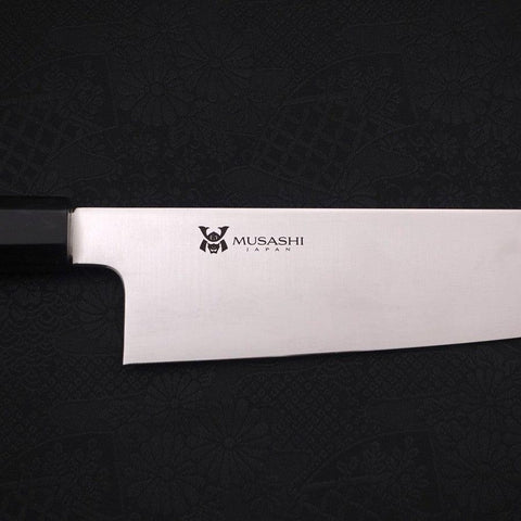 Gyuto VG-10 Polished Double Buffalo Ebony Handle 240mm-[Musashi]-[Japanese-Kitchen-Knives]