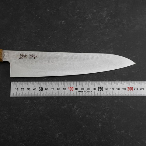Gyuto VG-10 Tsuchime Damascus Ashwood Handle 210mm-[Musashi]-[Japanese-Kitchen-Knives]