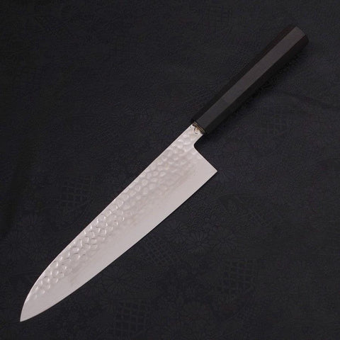 Gyuto VG-10 Tsuchime Damascus Buffalo Ebony Handle 210mm-[Musashi]-[Japanese-Kitchen-Knives]