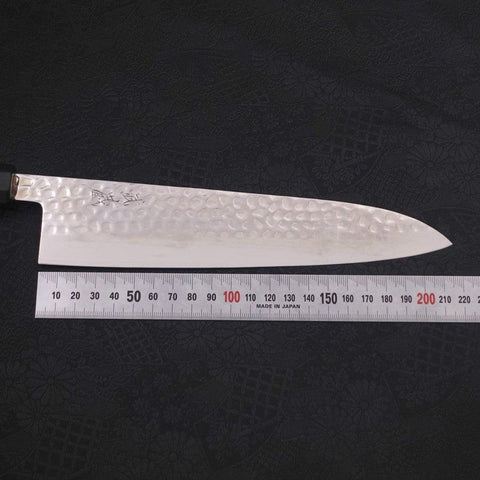 Gyuto VG-10 Tsuchime Damascus Buffalo Ebony Handle 210mm-[Musashi]-[Japanese-Kitchen-Knives]
