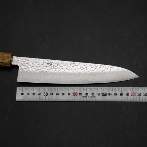 Gyuto VG-10 Tsuchime Damascus Yaki-Urushi Handle 210mm-[Musashi]-[Japanese-Kitchen-Knives]