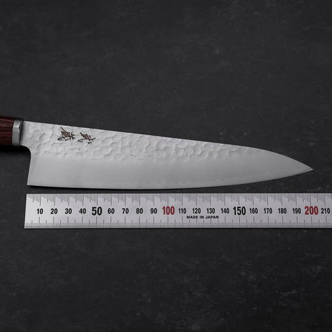 Gyuto VG-10 Tsuchime Oval Mahogany Handle 200mm-[Musashi]-[Japanese-Kitchen-Knives]