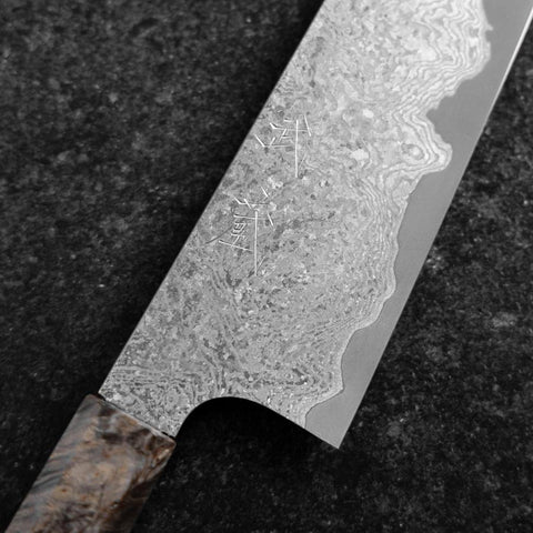 Gyuto VG-XEOS Damascus Maple Handle 200mm (7.9”)-[Musashi]-[Japanese-Kitchen-Knives]
