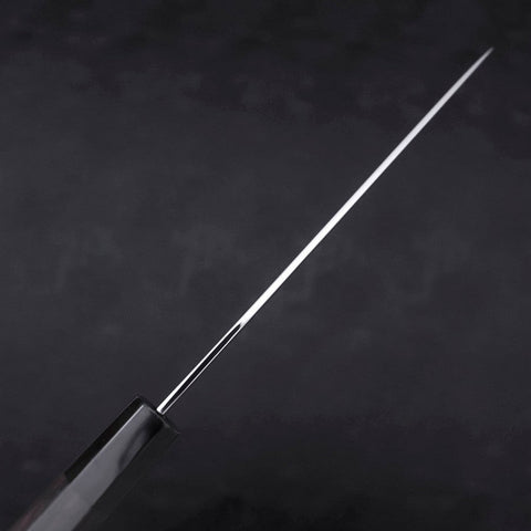 Gyuto White Steel #1 Mirror Water Honyaki Buffalo Ebony Handle With Sheath 210mm (8.3”)-[Musashi]-[Japanese-Kitchen-Knives]