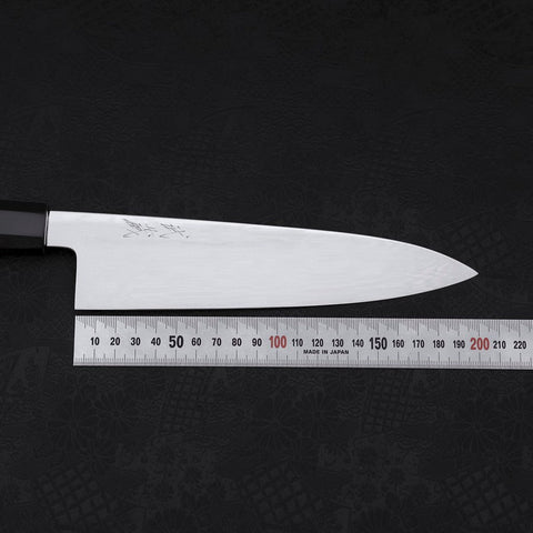 Gyuto White Steel #1 Mirror Water Honyaki Buffalo Ebony Handle With Sheath 210mm (8.3”)-[Musashi]-[Japanese-Kitchen-Knives]