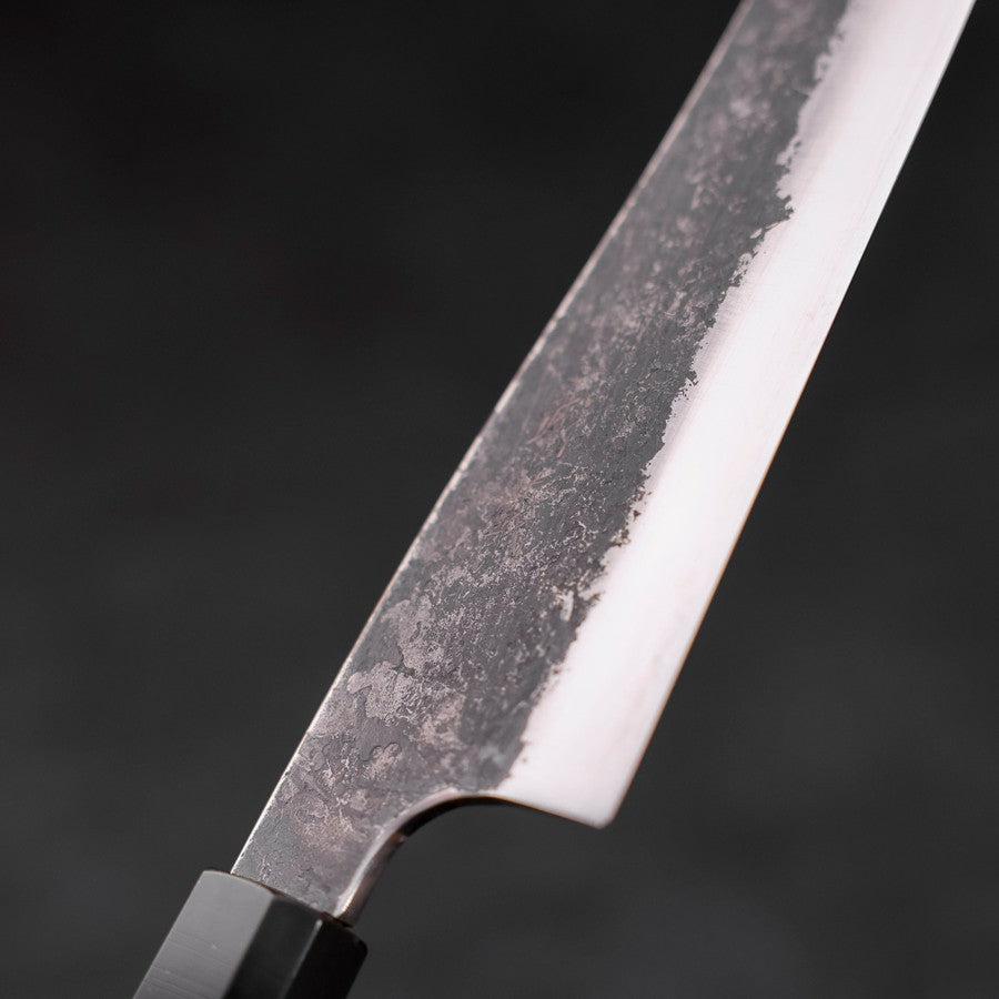 Gyuto White Steel #2 Stainless Clad Kurouchi Buffalo Teak Handle 210mm-[Musashi]-[Japanese-Kitchen-Knives]