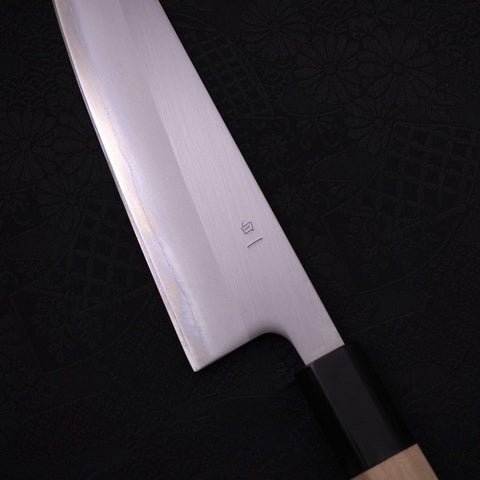 Gyuto White Steel #1 Polished Buffalo Magnolia Handle 180mm-[Musashi]-[Japanese-Kitchen-Knives]