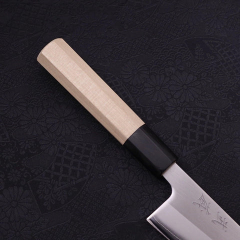Gyuto White Steel #1 Polished Buffalo Magnolia Handle 180mm-[Musashi]-[Japanese-Kitchen-Knives]