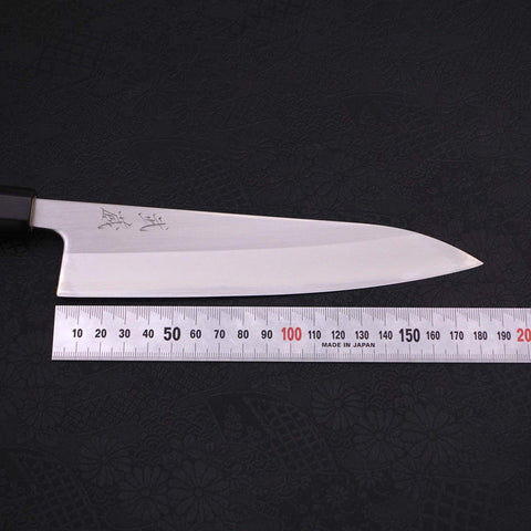 Gyuto White Steel #1 Polished Buffalo Magnolia Handle 180mm-[Musashi]-[Japanese-Kitchen-Knives]