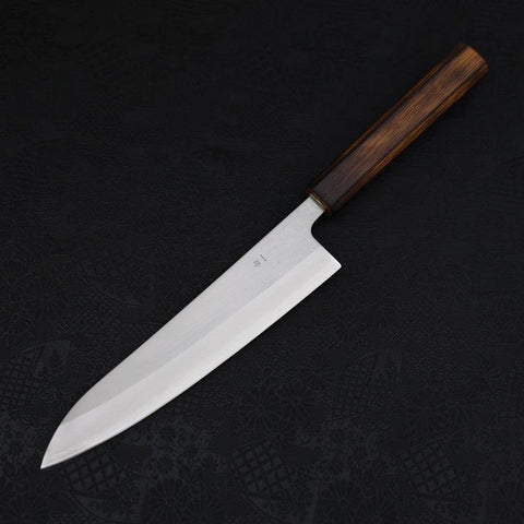 Gyuto White Steel #1 Polished Sumi Urushi Handle 210mm-[Musashi]-[Japanese-Kitchen-Knives]