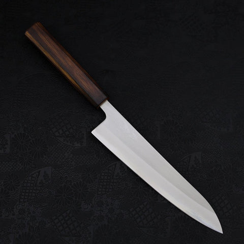 Gyuto White Steel #1 Polished Sumi Urushi Handle 210mm-[Musashi]-[Japanese-Kitchen-Knives]