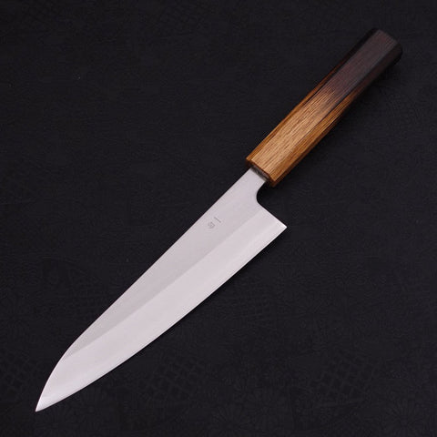 Gyuto White Steel #1 Polished Yaki Urushi Handle 180mm-[Musashi]-[Japanese-Kitchen-Knives]