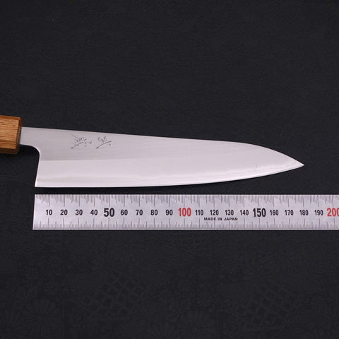 Gyuto White Steel #1 Polished Yaki Urushi Handle 180mm-[Musashi]-[Japanese-Kitchen-Knives]