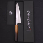 Gyuto White Steel #1 Polished Yaki Urushi Handle 180mm-[Musashi]-[Japanese-Kitchen-Knives]
