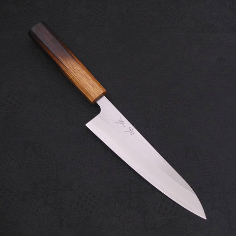 Gyuto White Steel #1 Polished Yaki Urushi Handle 180mm-[Musashi]-[Japanese-Kitchen-Knives]