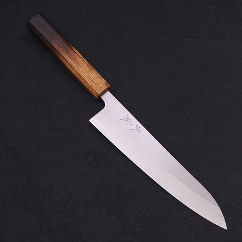 Gyuto White Steel #1 Polished Yaki Urushi Handle 210mm-[Musashi]-[Japanese-Kitchen-Knives]