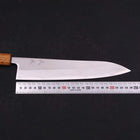 Gyuto White Steel #1 Polished Yaki Urushi Handle 240mm-[Musashi]-[Japanese-Kitchen-Knives]