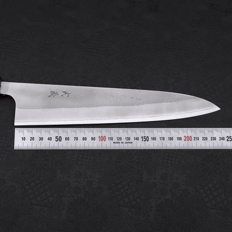 Gyuto White Steel #2 Nashiji Ebony Handle 240mm-[Musashi]-[Japanese-Kitchen-Knives]