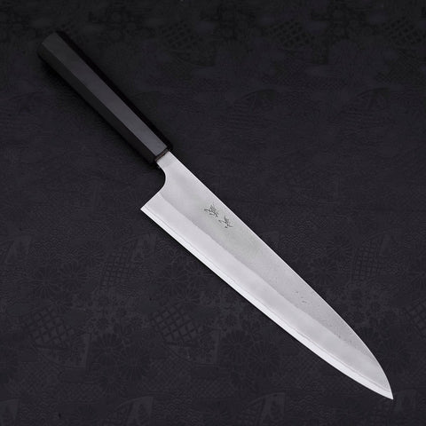 Gyuto White Steel #2 Nashiji Ebony Handle 240mm-[Musashi]-[Japanese-Kitchen-Knives]