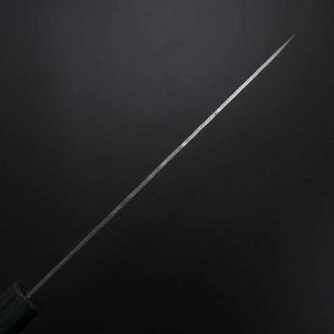 Gyuto White Steel #2 Tsuchime Dark Blue Urushi Handle 180mm-[Musashi]-[Japanese-Kitchen-Knives]