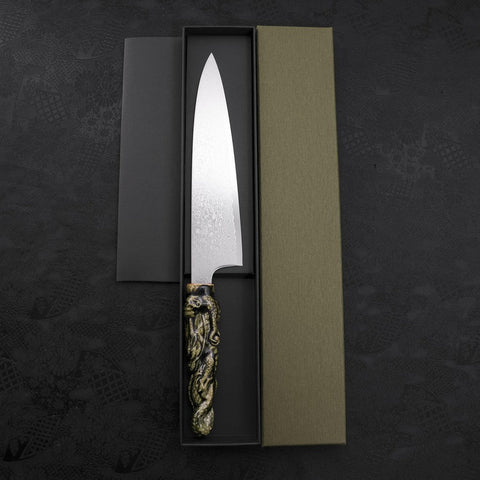 Gyuto ZA-18 Damascus Ceramics Dragon Handle 210mm-[Musashi]-[Japanese-Kitchen-Knives]