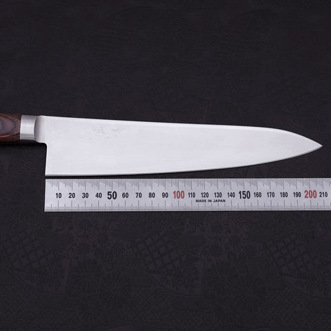 Gyuto knife AUS-8 Polished Western Mahogany Handle 210mm-[Musashi]-[Japanese-Kitchen-Knives]