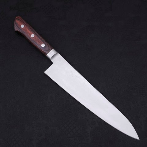Gyuto knife AUS-8 Polished Western Mahogany Handle 210mm-[Musashi]-[Japanese-Kitchen-Knives]
