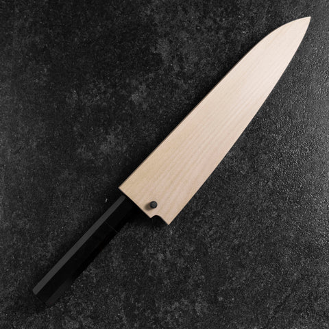 Gyuto White Steel #1 Specchio Luna Fuji Acqua Honyaki Manico Bufalo Ebano 240mm