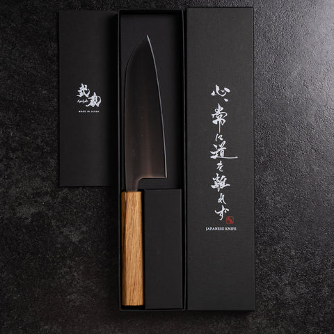 Santoku AUS-8 Polished Oak Handle 165mm