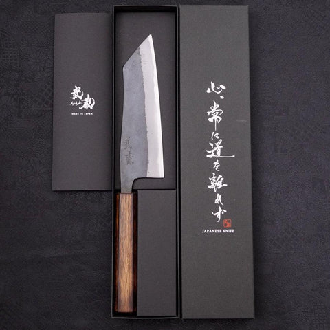 Hakata Blue Steel #2 Kurouchi Sumi Urushi Handle 165mm-[Musashi]-[Japanese-Kitchen-Knives]