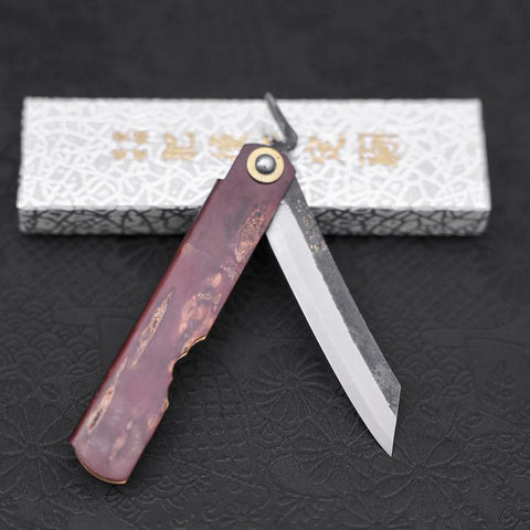 Higonokami Aogami 100mm Birch-[Musashi]-[Japanese-Kitchen-Knives]