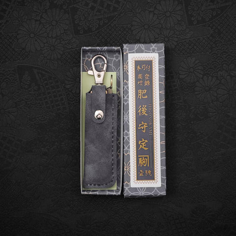 Higonokami Aogami 55mm With Blue Leather Pouch-[Musashi]-[Japanese-Kitchen-Knives]