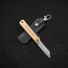 Higonokami Aogami 55mm With Blue Leather Pouch-[Musashi]-[Japanese-Kitchen-Knives]