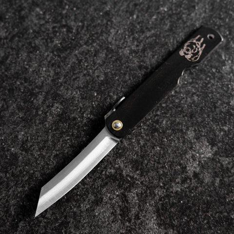 Higonokami Aogami Eto Hitsuji 80mm Black-[Musashi]-[Japanese-Kitchen-Knives]