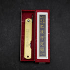 Higonokami Aogami Eto Hitsuji 80mm Brass-[Musashi]-[Japanese-Kitchen-Knives]