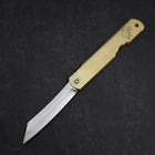 Higonokami Aogami Eto Inoshishi 80mm Brass-[Musashi]-[Japanese-Kitchen-Knives]