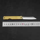 Higonokami Aogami Eto Inu 80mm Brass-[Musashi]-[Japanese-Kitchen-Knives]