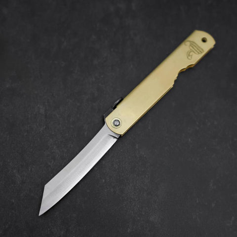 Higonokami Aogami Eto Mi 80mm Brass-[Musashi]-[Japanese-Kitchen-Knives]