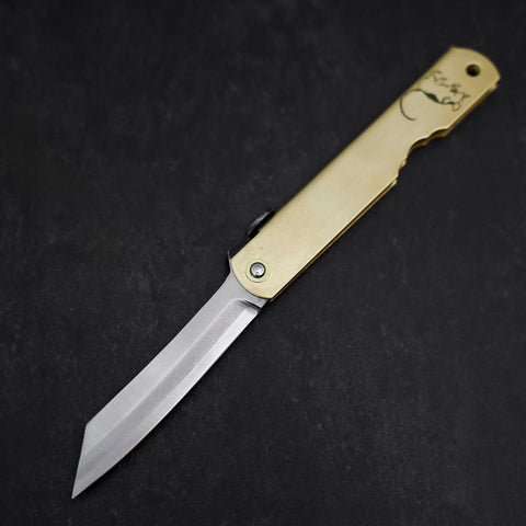 Higonokami Aogami Eto Ne 80mm Brass-[Musashi]-[Japanese-Kitchen-Knives]