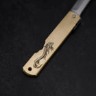 Higonokami Aogami Eto Tatsu 80mm Brass-[Musashi]-[Japanese-Kitchen-Knives]