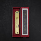 Higonokami Aogami Eto Tatsu 80mm Brass-[Musashi]-[Japanese-Kitchen-Knives]