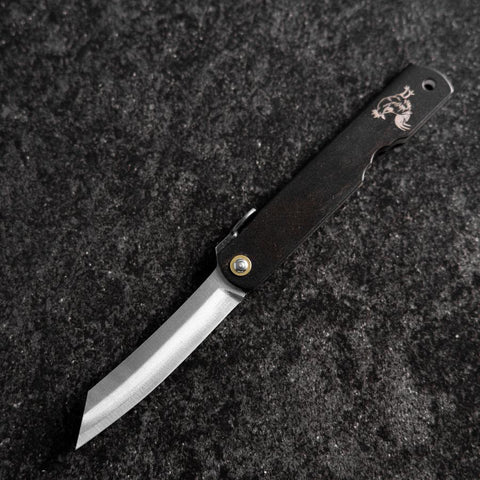 Higonokami Aogami Eto Tori 100mm Black (3.1”)-[Musashi]-[Japanese-Kitchen-Knives]