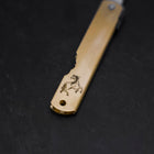 Higonokami Aogami Eto Uma 80mm Brass-[Musashi]-[Japanese-Kitchen-Knives]