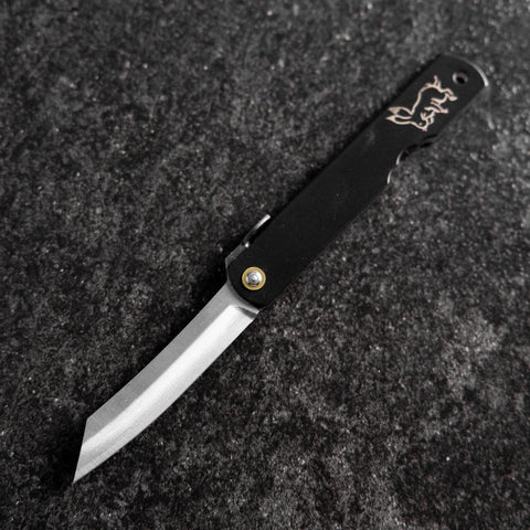 Higonokami Aogami Eto Usagi 100mm Black (3.1”)-[Musashi]-[Japanese-Kitchen-Knives]