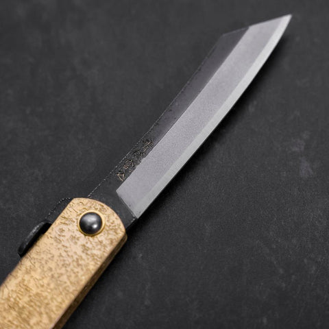 Higonokami Aogami Kurouchi 100mm Gold Bright-[Musashi]-[Japanese-Kitchen-Knives]
