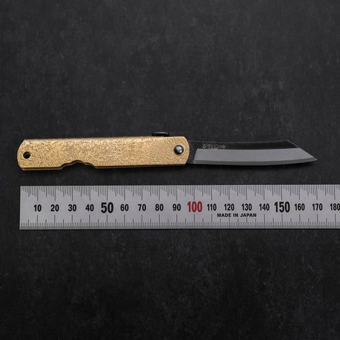 Higonokami Aogami Kurouchi 100mm Gold Bright-[Musashi]-[Japanese-Kitchen-Knives]